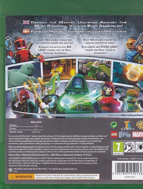 Lego Marvel Super Heroes - Xbox One (A-Grade) (Genbrug)